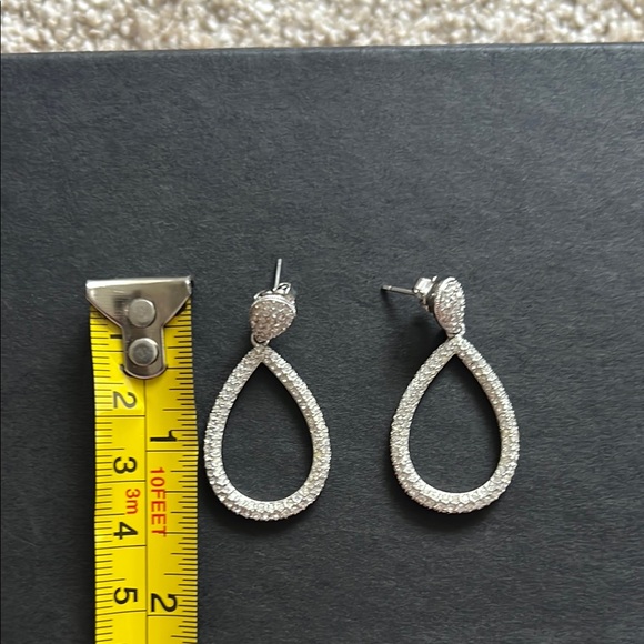 Nadri Bridal Silver Teardrop Earrings - Picture 2 of 4